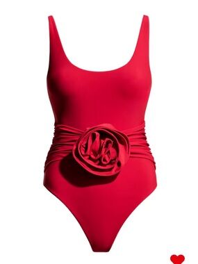 Magda Butrym x H&M red floral swimsuit
